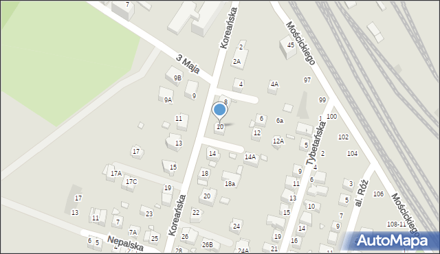Wrocław, Koreańska, 10, mapa Wrocławia