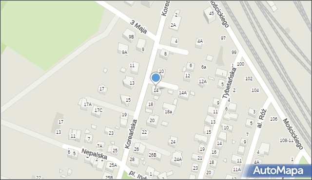 Wrocław, Koreańska, 14, mapa Wrocławia