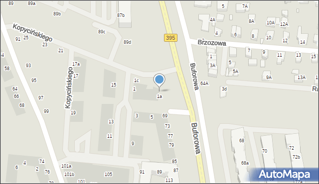 Wrocław, Kopycińskiego Adama, 1b, mapa Wrocławia