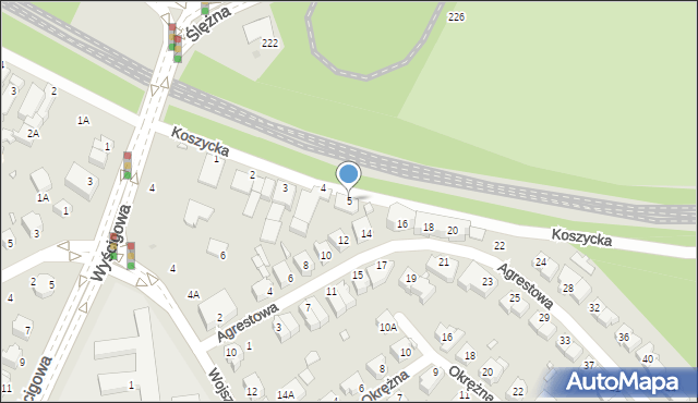 Wrocław, Koszycka, 5, mapa Wrocławia