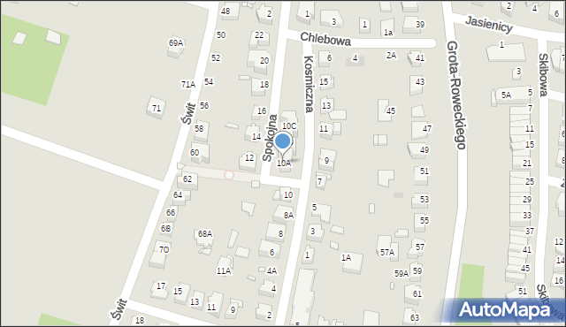 Wrocław, Kosmiczna, 10A, mapa Wrocławia