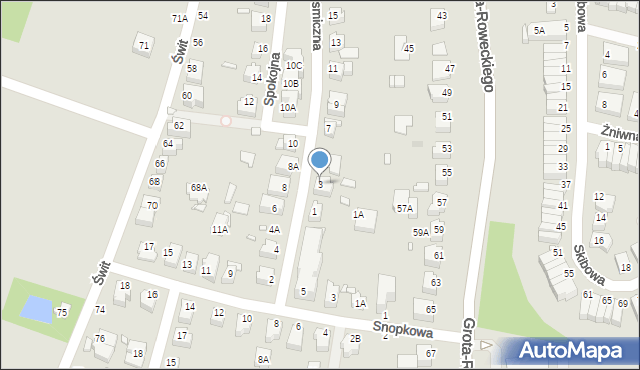 Wrocław, Kosmiczna, 3, mapa Wrocławia