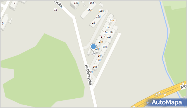 Wrocław, Kobierzycka, 17, mapa Wrocławia