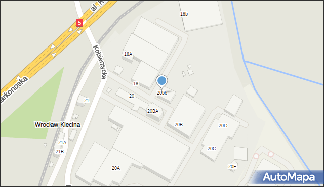 Wrocław, Kobierzycka, 20bb, mapa Wrocławia