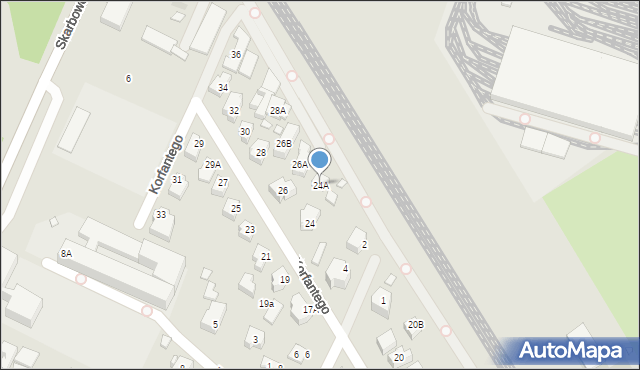 Wrocław, Korfantego Wojciecha, 24A, mapa Wrocławia