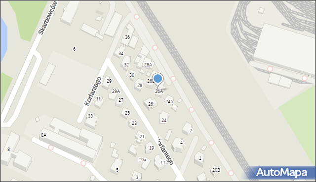 Wrocław, Korfantego Wojciecha, 26A, mapa Wrocławia