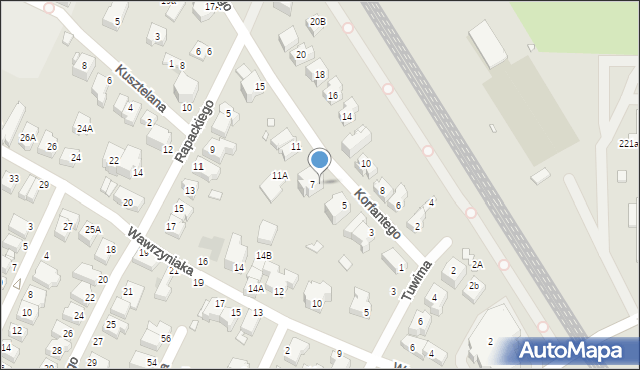 Wrocław, Korfantego Wojciecha, 7-9, mapa Wrocławia