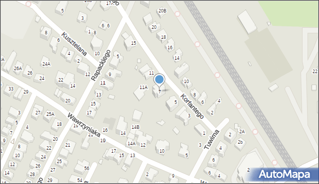 Wrocław, Korfantego Wojciecha, 7, mapa Wrocławia