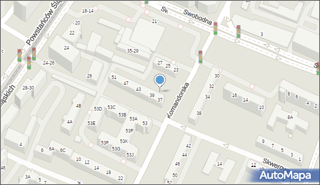 Wrocław, Komandorska, 35, mapa Wrocławia