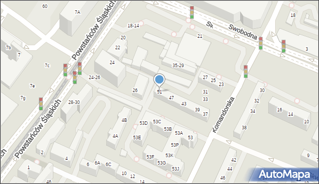 Wrocław, Komandorska, 51, mapa Wrocławia