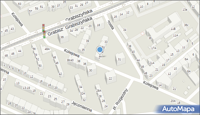 Wrocław, Kolejowa, 27, mapa Wrocławia