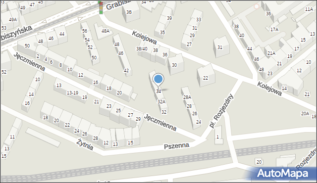 Wrocław, Kolejowa, 34, mapa Wrocławia