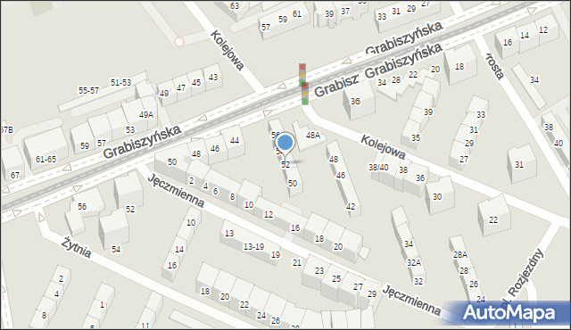 Wrocław, Kolejowa, 52, mapa Wrocławia