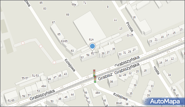 Wrocław, Kolejowa, 61, mapa Wrocławia