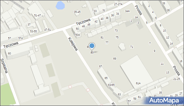 Wrocław, Kolejowa, 83, mapa Wrocławia