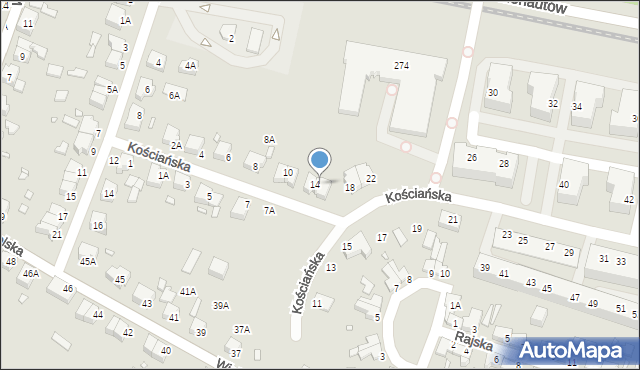 Wrocław, Kościańska, 16, mapa Wrocławia