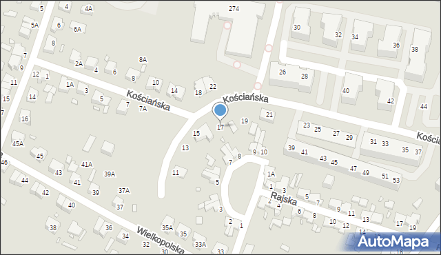 Wrocław, Kościańska, 17, mapa Wrocławia