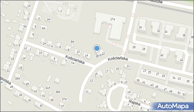 Wrocław, Kościańska, 18, mapa Wrocławia