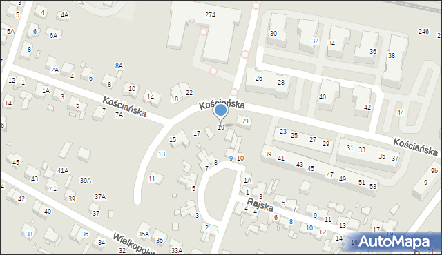 Wrocław, Kościańska, 19, mapa Wrocławia