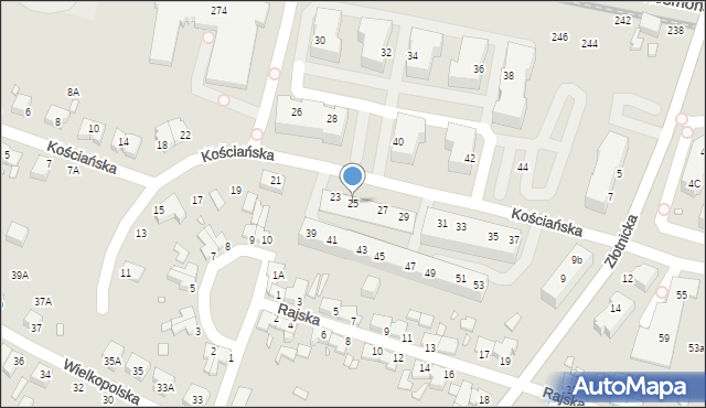 Wrocław, Kościańska, 25, mapa Wrocławia