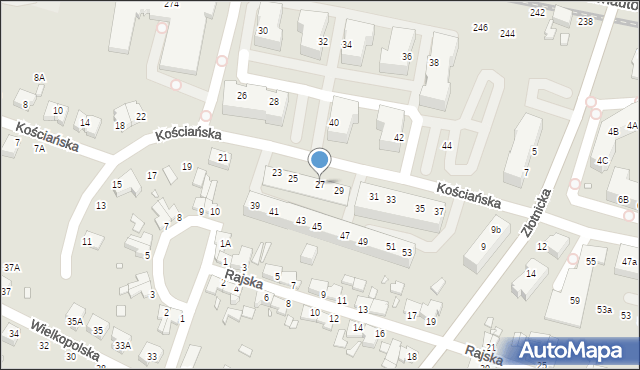 Wrocław, Kościańska, 27, mapa Wrocławia