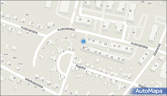 Wrocław, Kościańska, 39, mapa Wrocławia