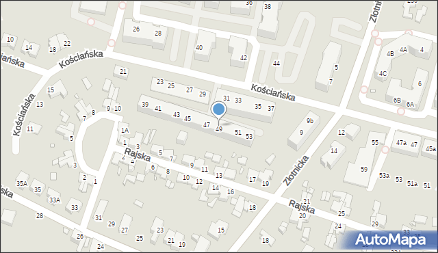 Wrocław, Kościańska, 49, mapa Wrocławia