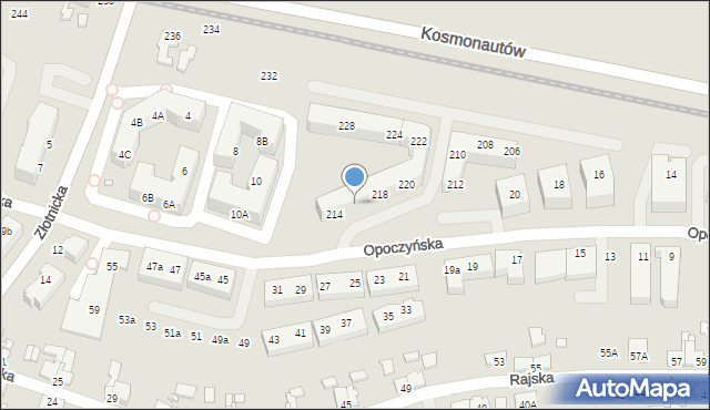 Wrocław, Kosmonautów, 216, mapa Wrocławia