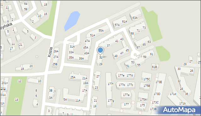 Wrocław, Kozia, 31, mapa Wrocławia