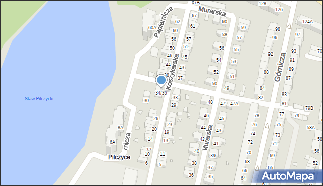 Wrocław, Koszykarska, 34-36, mapa Wrocławia