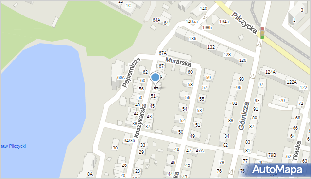 Wrocław, Koszykarska, 57, mapa Wrocławia