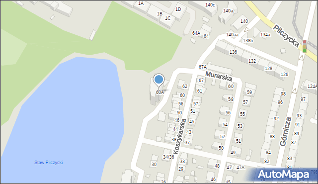 Wrocław, Koszykarska, 60A, mapa Wrocławia