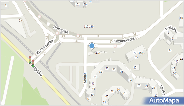 Wrocław, Kozanowska, 74, mapa Wrocławia