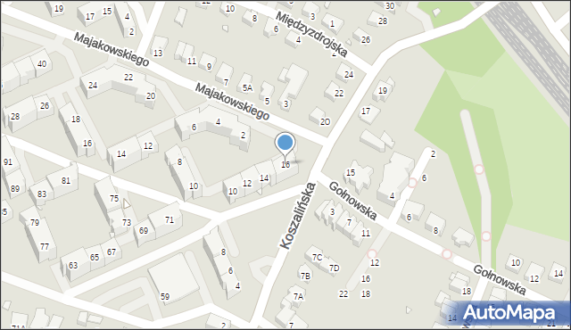 Wrocław, Koszalińska, 16, mapa Wrocławia