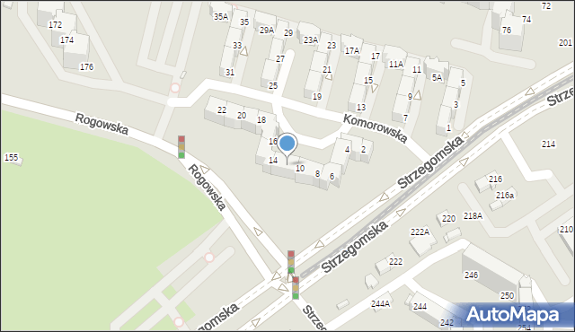 Wrocław, Komorowska, 12, mapa Wrocławia