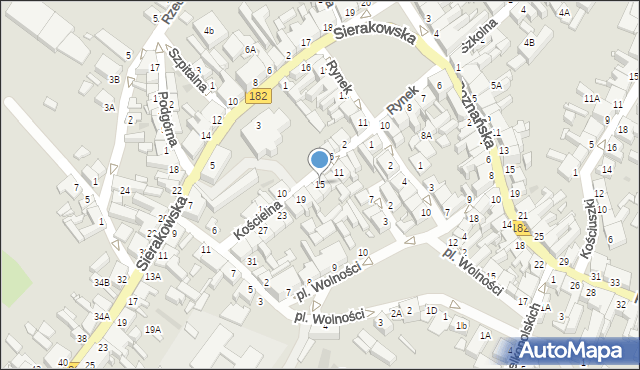 Wronki, Kościelna, 15, mapa Wronki