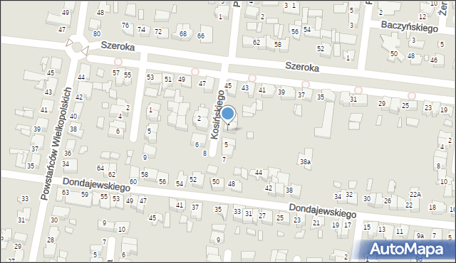 Września, Kosińskiego Antoniego, gen., 3, mapa Wrześni