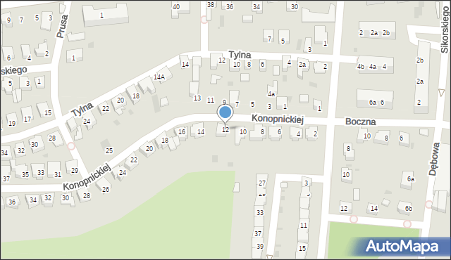 Wschowa, Konopnickiej Marii, 12, mapa Wschowa