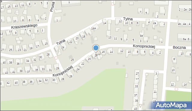 Wschowa, Konopnickiej Marii, 18, mapa Wschowa