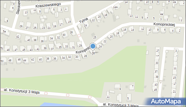 Wschowa, Konopnickiej Marii, 26, mapa Wschowa