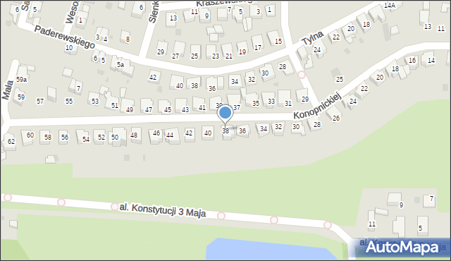 Wschowa, Konopnickiej Marii, 38, mapa Wschowa