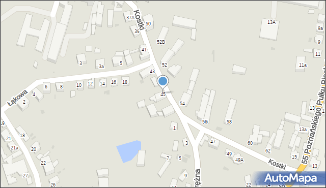 Wschowa, Kostki, ks., 45, mapa Wschowa