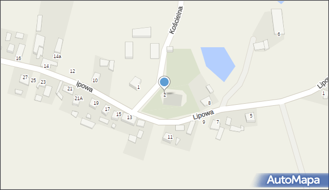 Wudzyn, Kościelna, 2, mapa Wudzyn