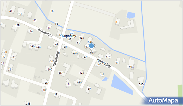 Wyry, Kopaniny, 55, mapa Wyry