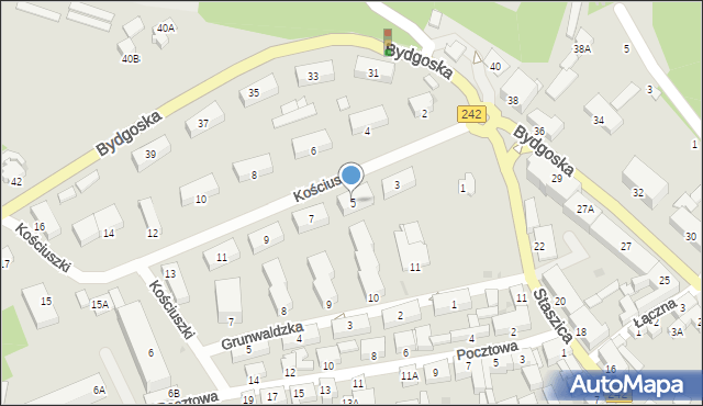 Wyrzysk, Kościuszki Tadeusza, gen., 5, mapa Wyrzysk