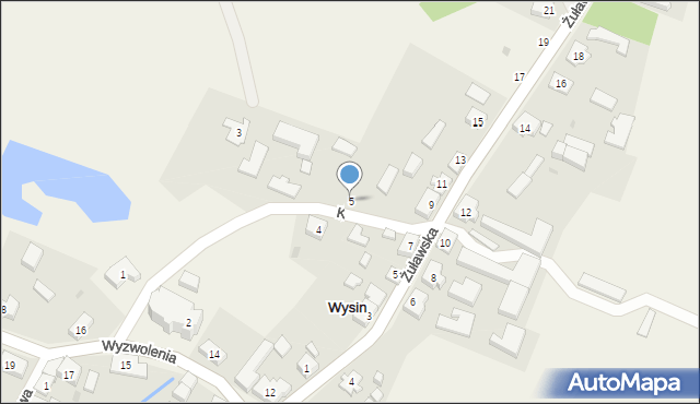 Wysin, Kościelna, 5, mapa Wysin