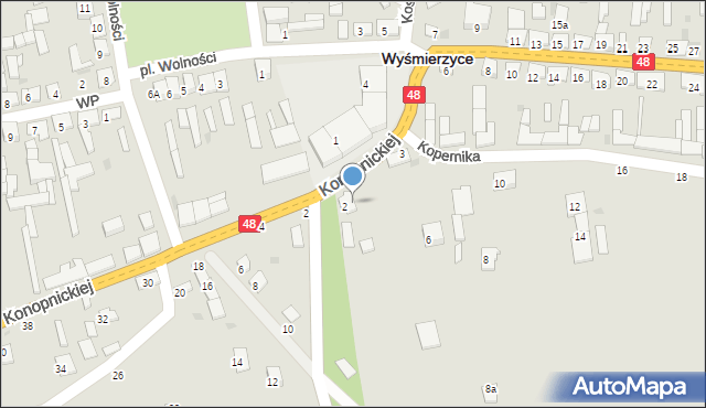 Wyśmierzyce, Kopernika Mikołaja, 4, mapa Wyśmierzyce