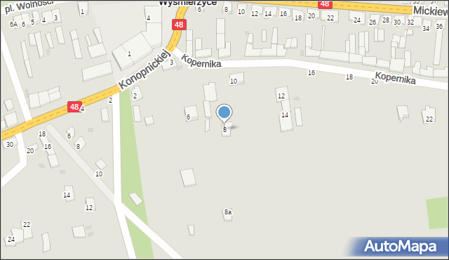 Wyśmierzyce, Kopernika Mikołaja, 8, mapa Wyśmierzyce
