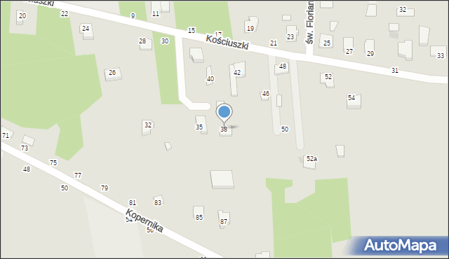 Wyśmierzyce, Kościuszki Tadeusza, gen., 38, mapa Wyśmierzyce