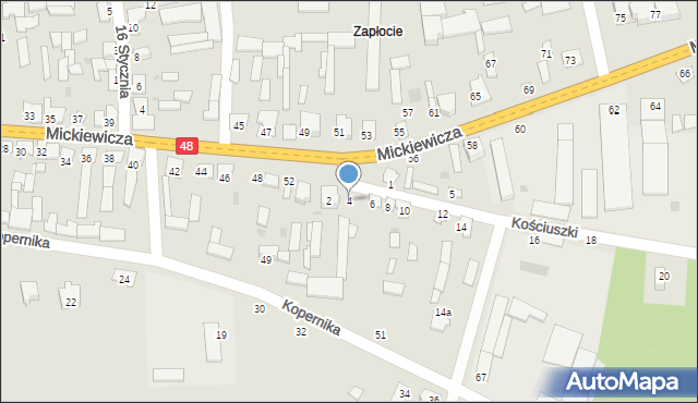 Wyśmierzyce, Kościuszki Tadeusza, gen., 4, mapa Wyśmierzyce